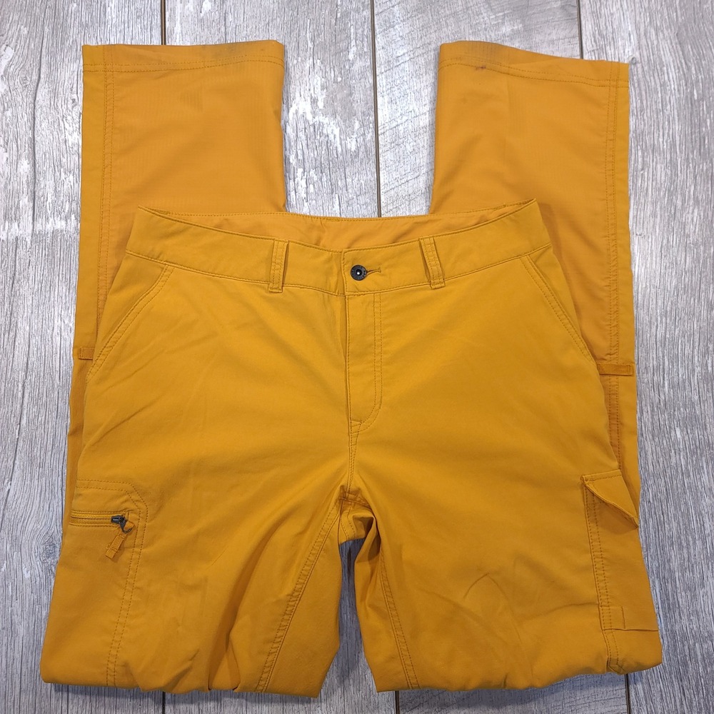 The North Face Wandur Cargo Pants Women 6 Yellow Ripstop Hiking Outdoor Straight - Picture 4 of 10